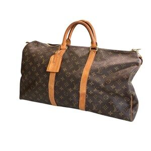 Louis Vuitton Keepall Monogram Boston Bag Brown Vuitton